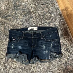 Hollister Women's Dark Blue Denim Shorts